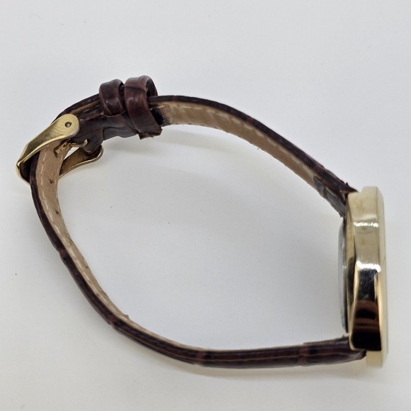 26MM Women's Watch MOP White Dial Brown Leather Bands New Battery - Picture 11 of 14